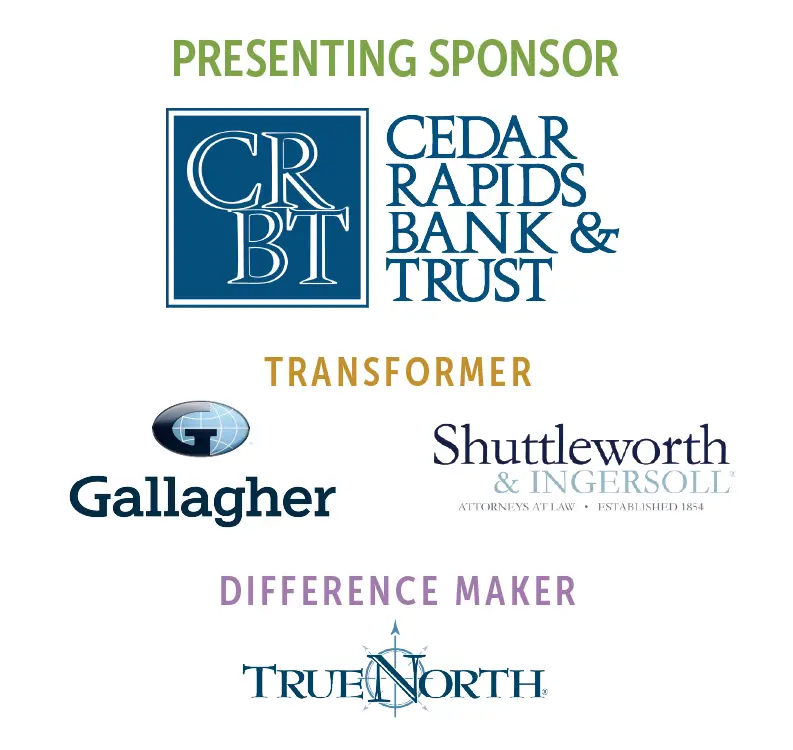 Sponsors: Cedar Rapids Bank & Trust, Gallagher, Shuttleworth & Ingersoll, True North